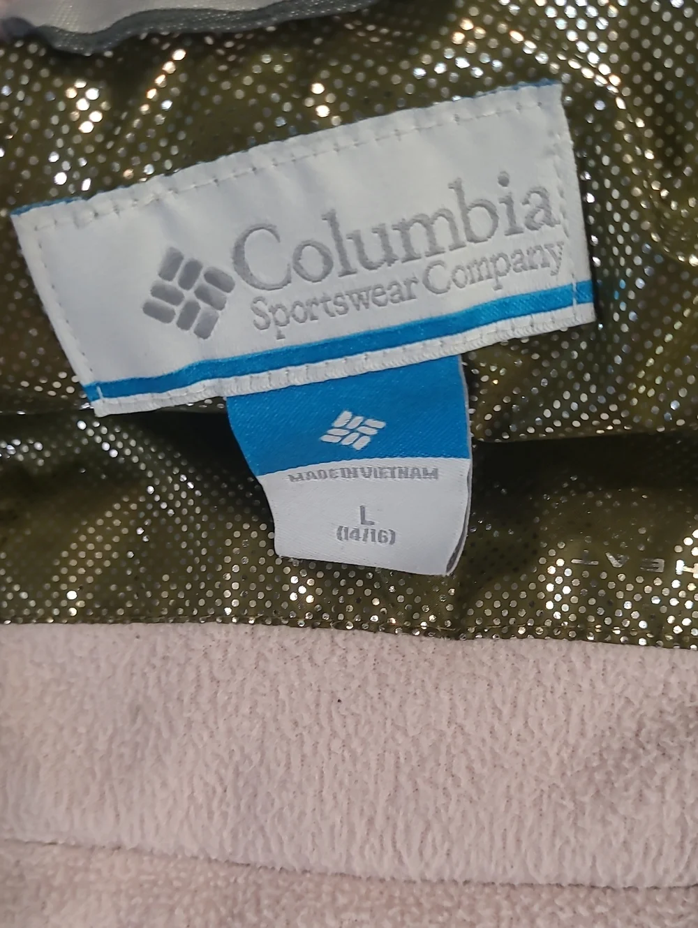 Columbia Kids' Omni Heat Olive Green Hooded Winter Parka Size L 14/16